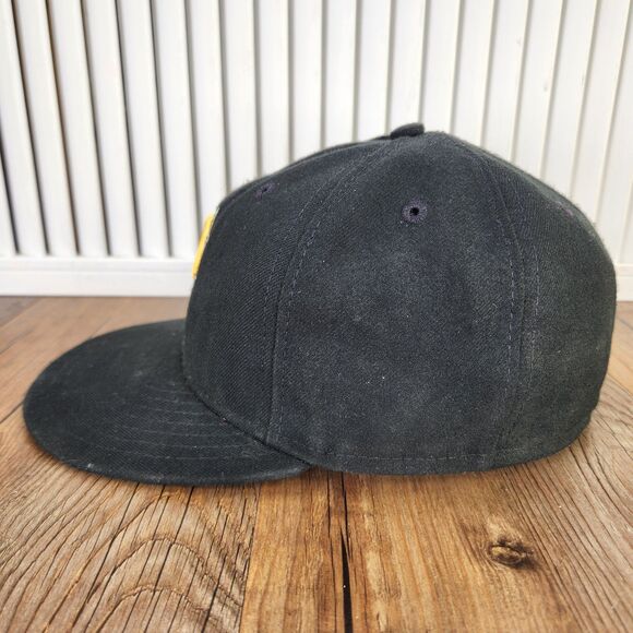 VTG Pittsburgh Pirates New Era 59fifty Fitted 7 1/8 Hat Cap Black Made in USA - Picture 6 of 10